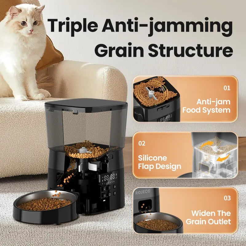 Automatic Pet Feeder Button Version Auto Cat Food Dispenser Accessories Smart Control Pet Feeder for Cats Dog Dry Food