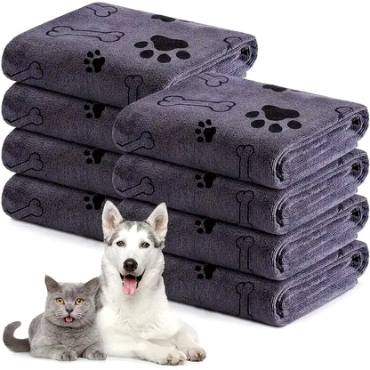 1Pc Quick-Drying Microfiber Dog Towel Absorbent Pet Bath Product Fiber Quick-Drying Bath Towel Car Wiping Cloth Pet Supplies