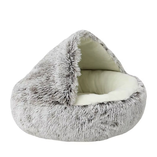 Soft Plush Pet Bed with Cover round Cat Bed Pet Mattress Warm Cat Dog 2 in 1 Sleeping Nest for Small Dogs Winter Pet Stuff