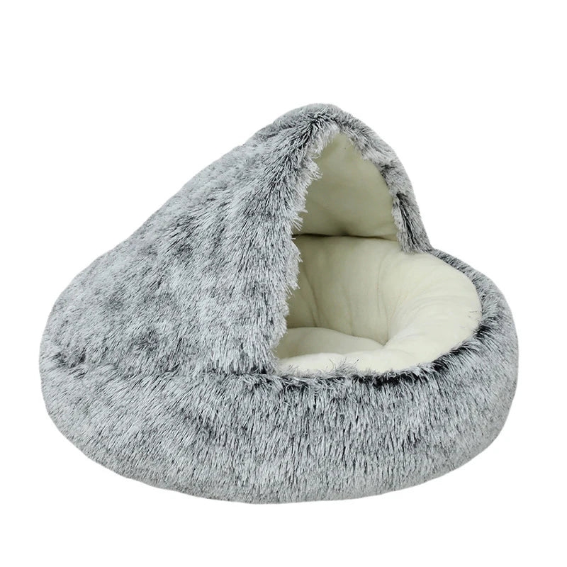 Soft Plush Pet Bed with Cover round Cat Bed Pet Mattress Warm Cat Dog 2 in 1 Sleeping Nest for Small Dogs Winter Pet Stuff